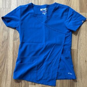 Grey's Anatomy Women's Royal Blue Short Sleeve scrub Top